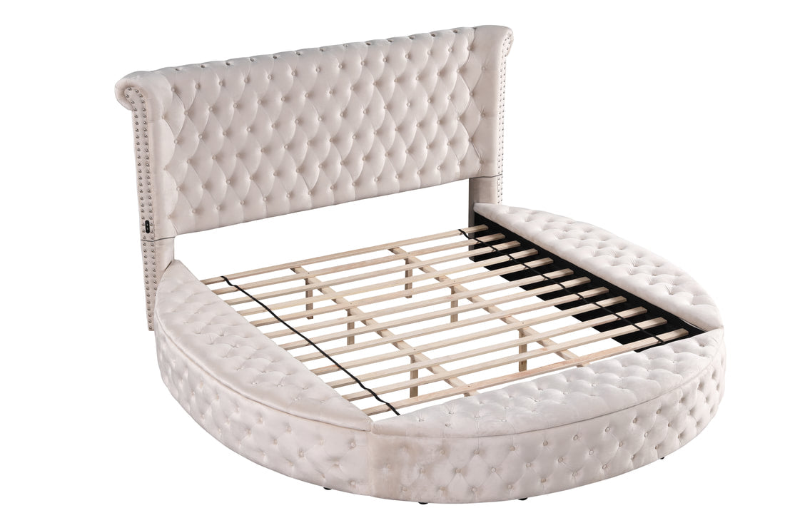 Penthouse2 Beige with USB Platform Bed King - Pay On Delivery $890.00