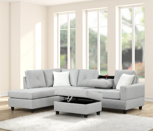 Rocket Gray Reversible Sectional - Pay On Delivery $530.00