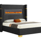 Romance Black Platform Bed King