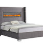 Romance Gray Platform Bed Queen