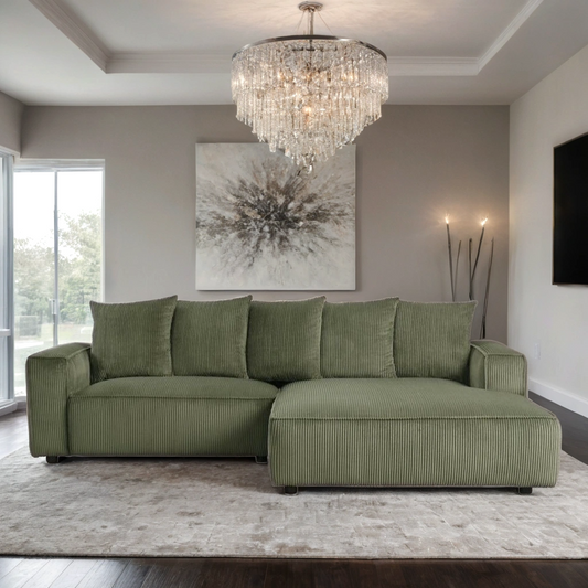 Romeo Olive Sectional - Pay On Delivery $840.00