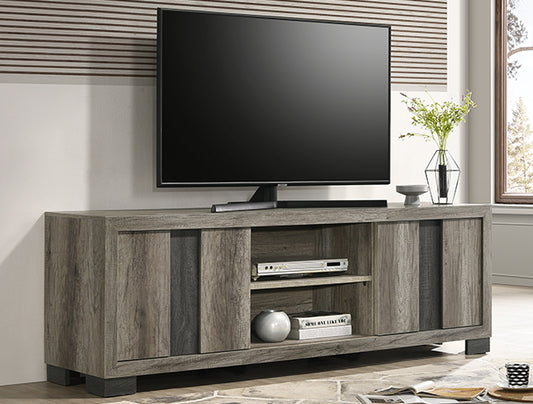 B6830-99 RANGLEY TV STAND-GREY/BROWN - Pay On Delivery $360.00