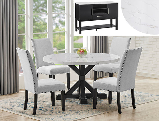 1319RD-1320-SB VANCE FAUX ROUND TBL/SIDE CHAIRS - Pay On Delivery $675.00