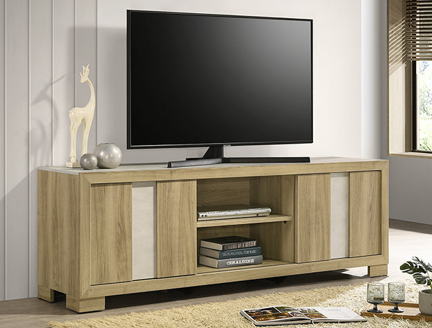 B6832-99 RANGLEY TV STAND DRIFTWOOD - Pay On Delivery $360.00
