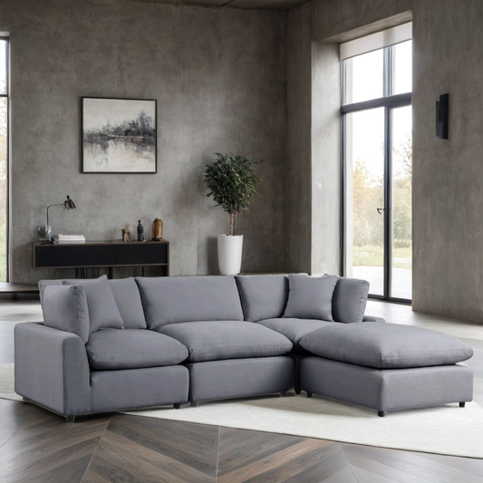 SKY Charcoal Linen Modular Sectional - Pay On Delivery $890.00