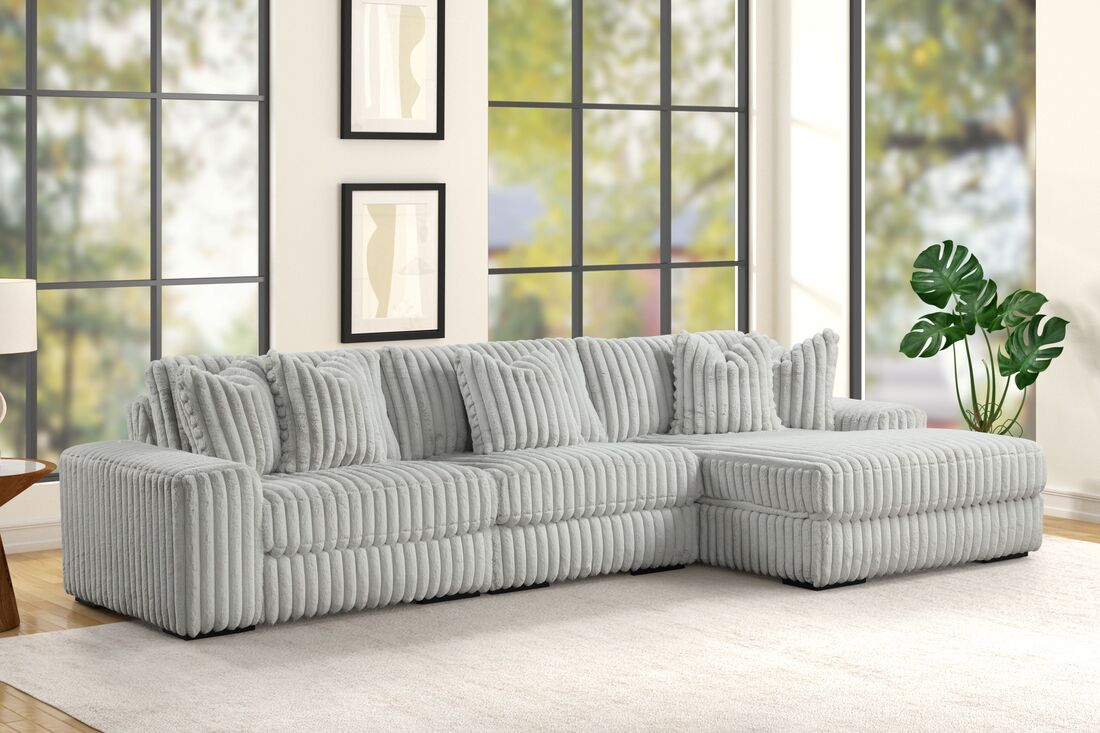 SUNDAY2 GRAY 3PC Sectional - Pay On Delivery $1,160.00