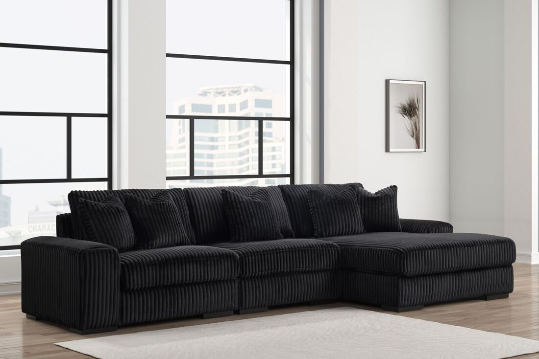 SUNDAY BLACK 3PC Sectional