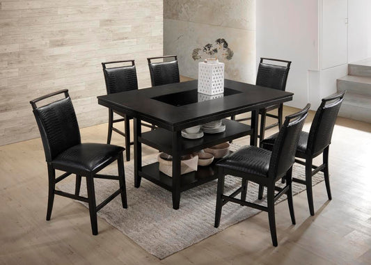 Tommy Black - Counter Height Table + 6 Chairs - Pay On Delivery $730.00