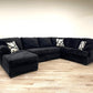 BRENTWOOD BLACK SECTIONAL - Pay On Delivery $1,110.00