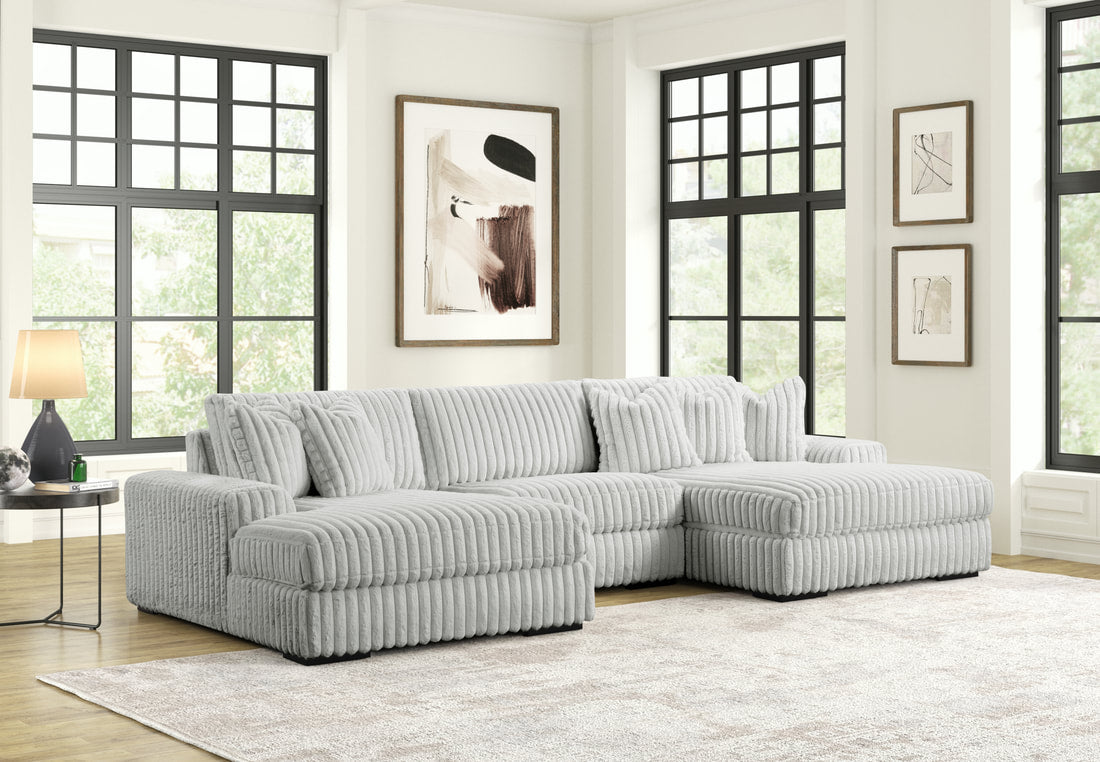 XL SUNDAY2 GRAY - BEIGE 3PC Sectional - Pay On Delivery $1,420.00