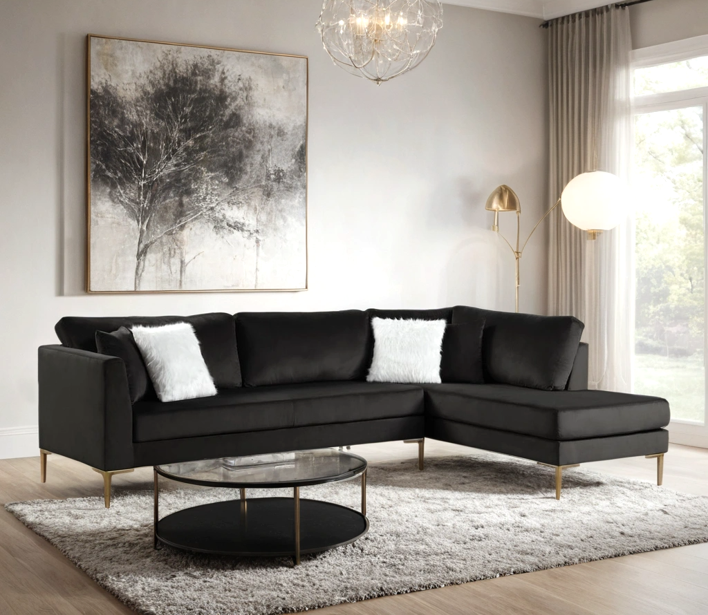 Catalina - Black Sectional - Pay On Delivery $620.00